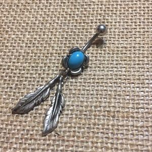 Feathered belly ring